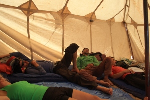 Nap time in the tent